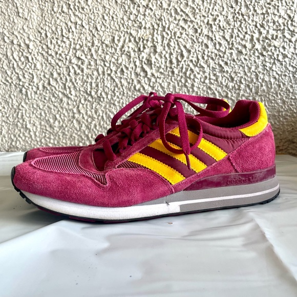 adidas Originals SL 72 OG sneakers in burgundy and yellow mens size 10 - Picture 4 of 8